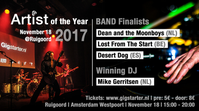 Finalists of Gigstarter Artist of the Year 2017 Netherlands